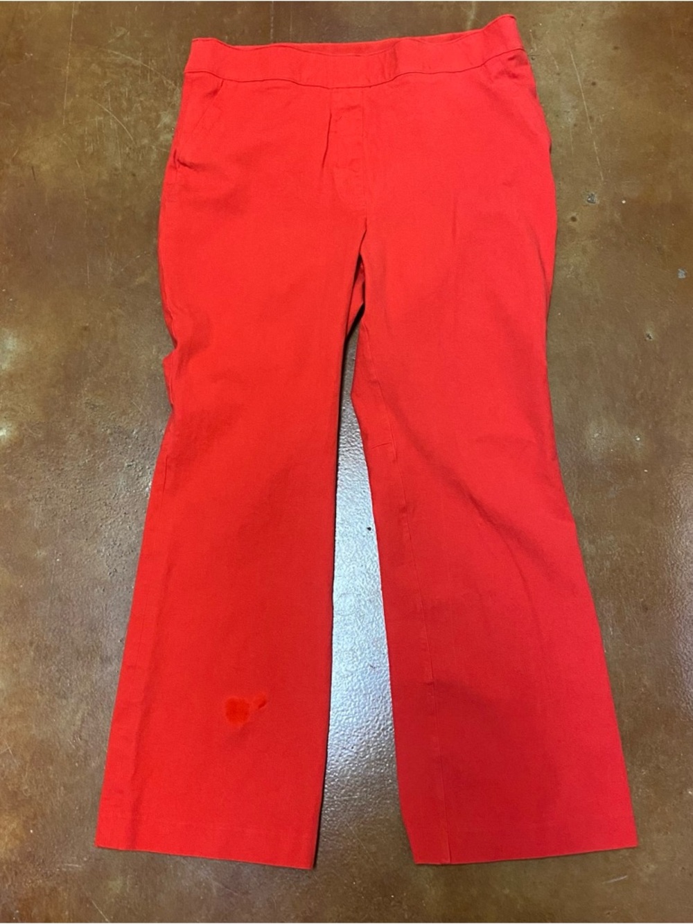 Spanx Red Polished Kick Flare Pants Size L Tall Stretch Flattering Party - Picture 11 of 12